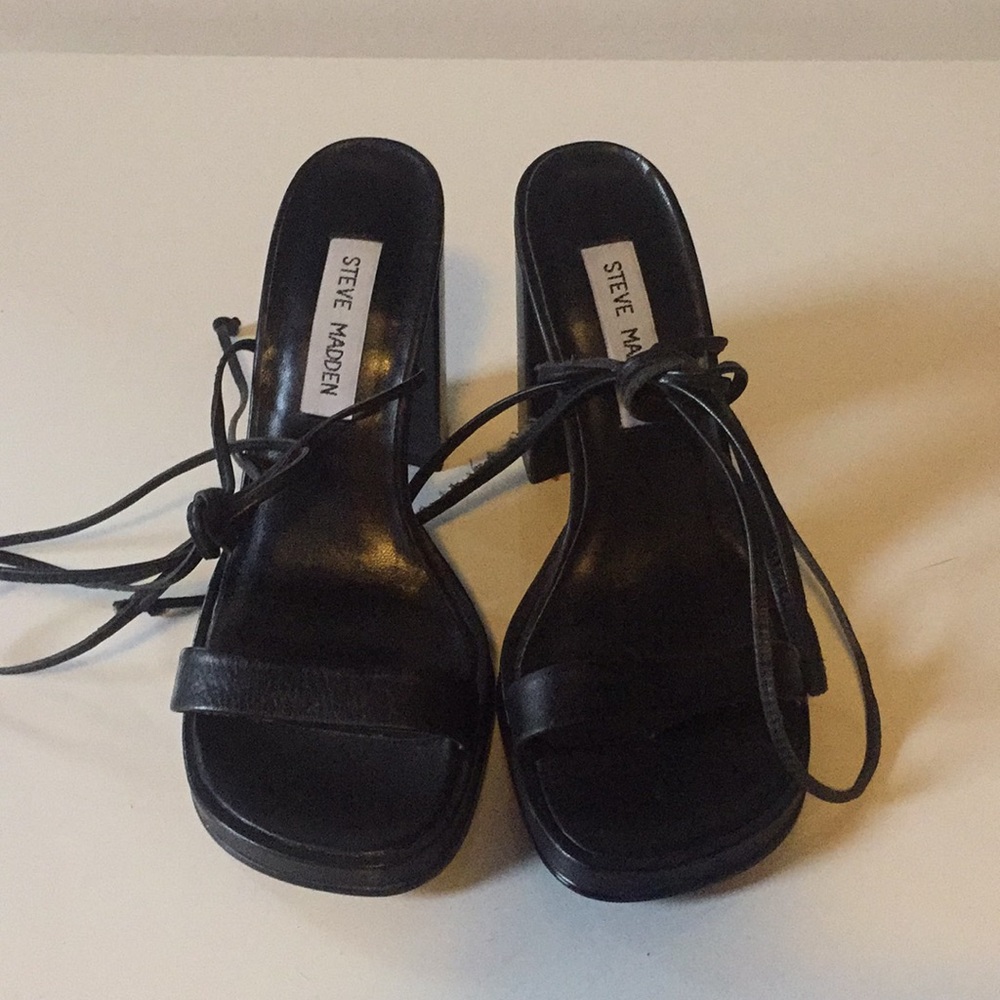 Steve Madden leather lace-up heels/sandals